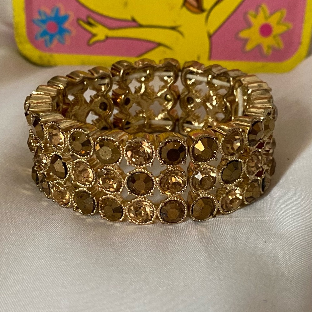 Dark Citroen & Gold Modern Stretch Bracelet